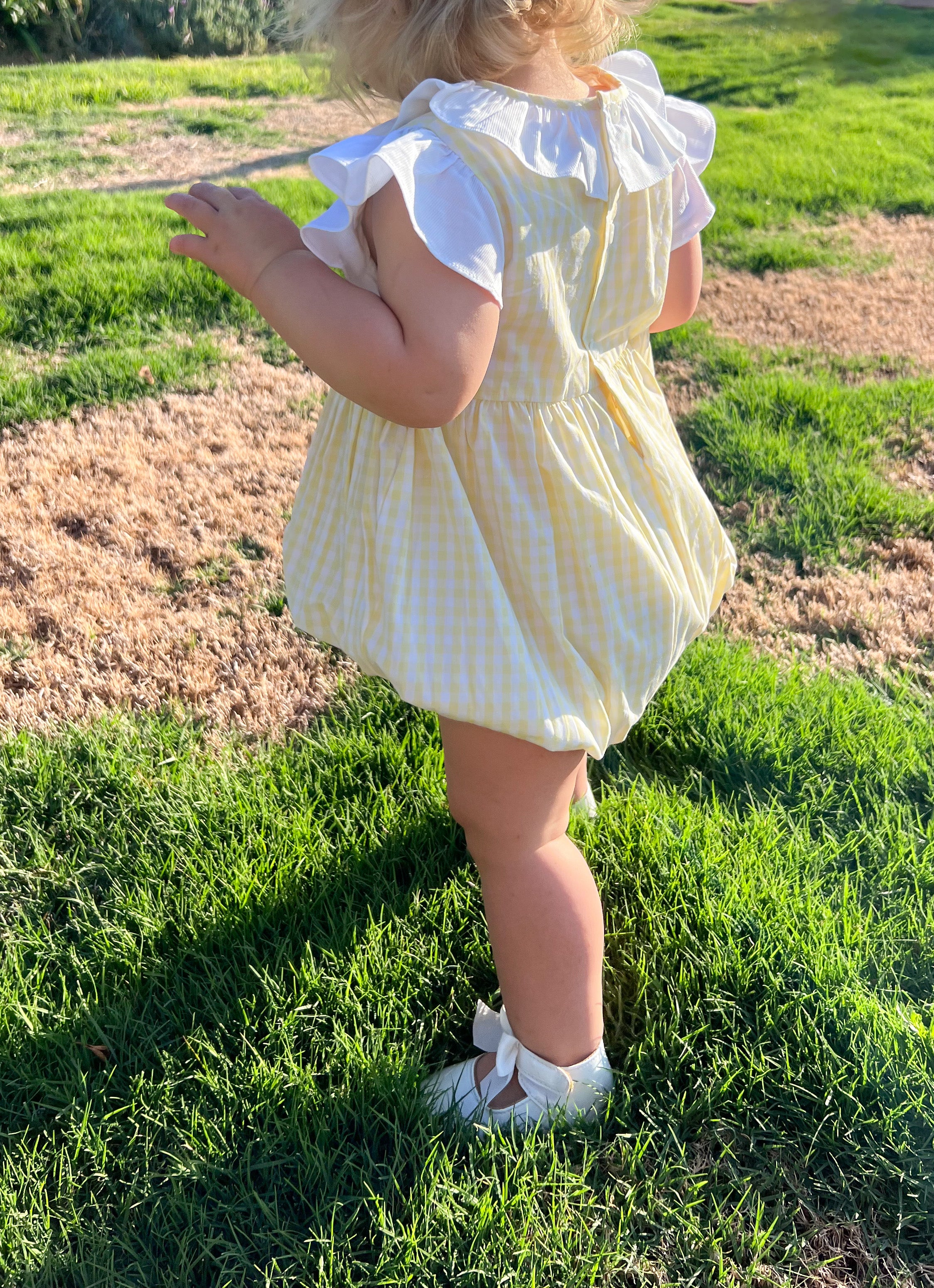 The Smocked Romper - Honey Bees