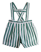 {Sutherby Boys} Suspender Shorts ~ Evergreen Stripe