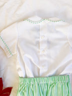 {Sutherby Boys} Festive Train 2pc Set ~ Peppermint Green Striped