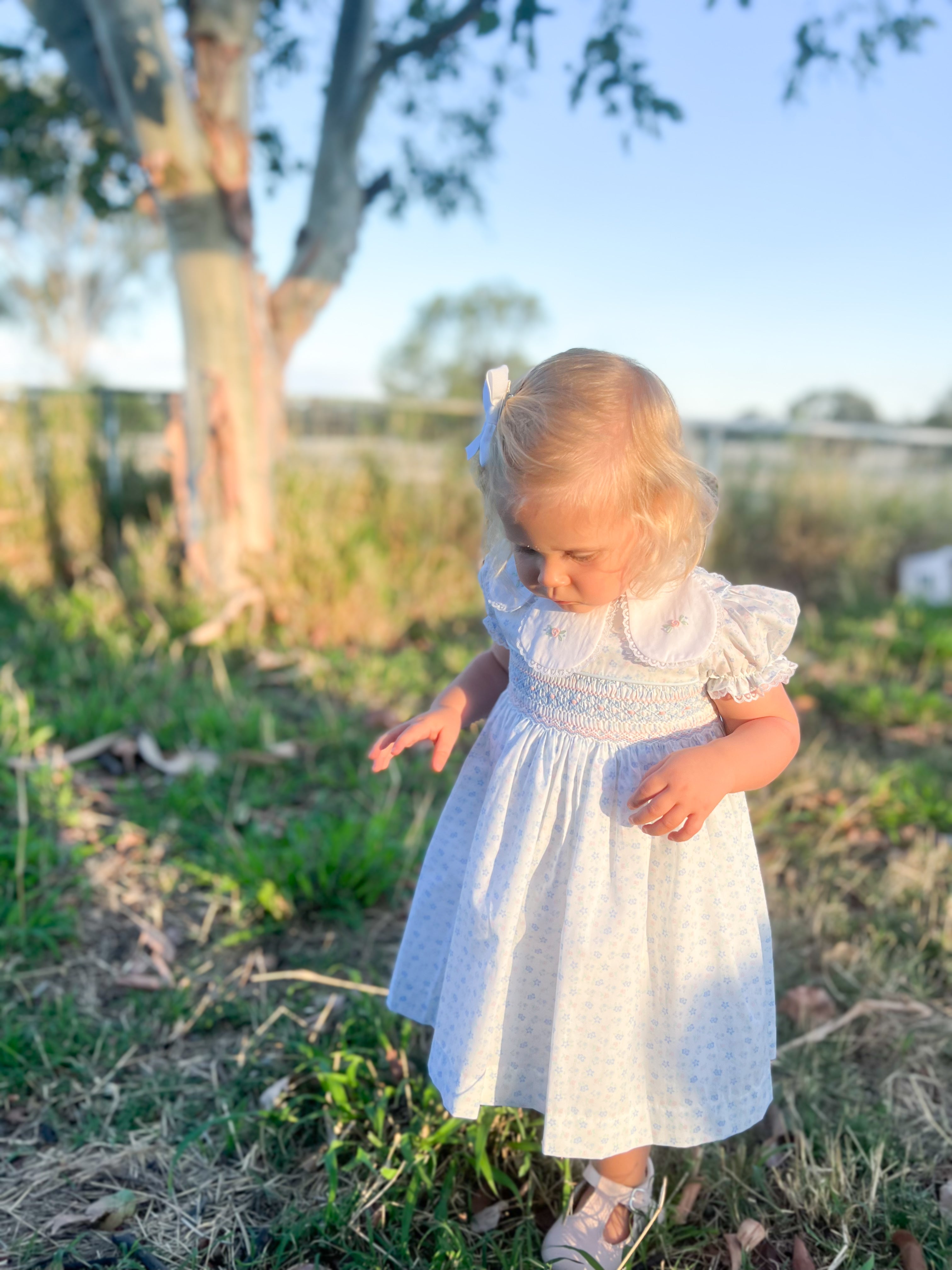 The Petal Collar Smocked Dress - Teacup Floral