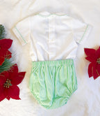 {Sutherby Boys} Festive Train 2pc Set ~ Peppermint Green Striped