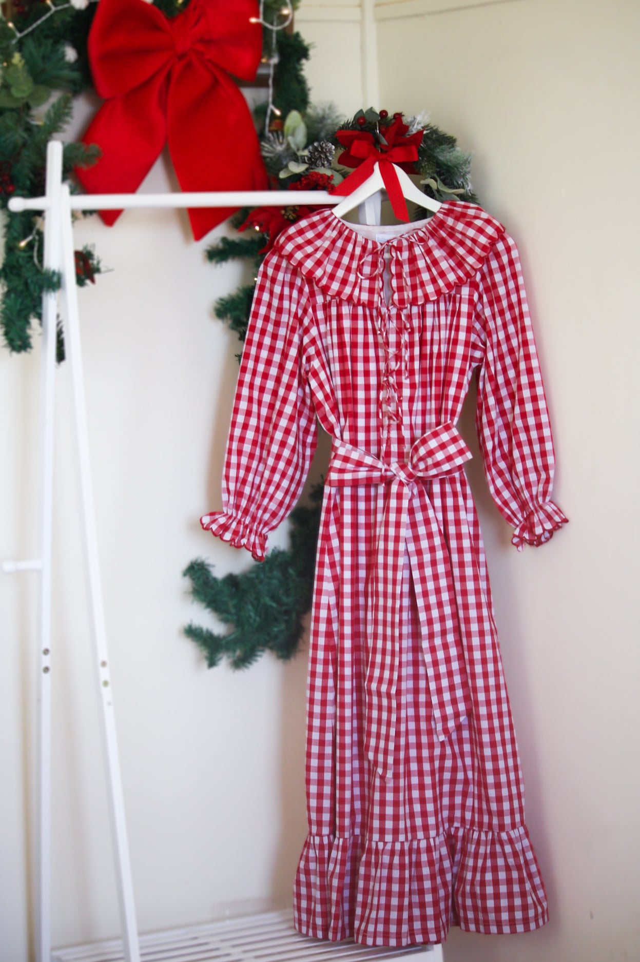 {Sutherby Ladies} Signature ‘Lola' Capelet Dress ~ Classic Red Gingham
