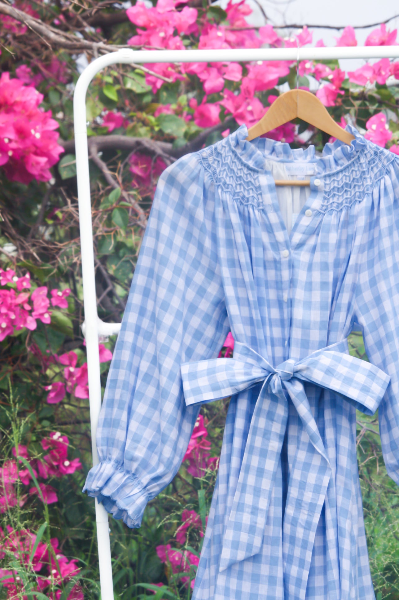 {Sutherby Ladies} 'Madeline' ~ Blue Gingham Linen