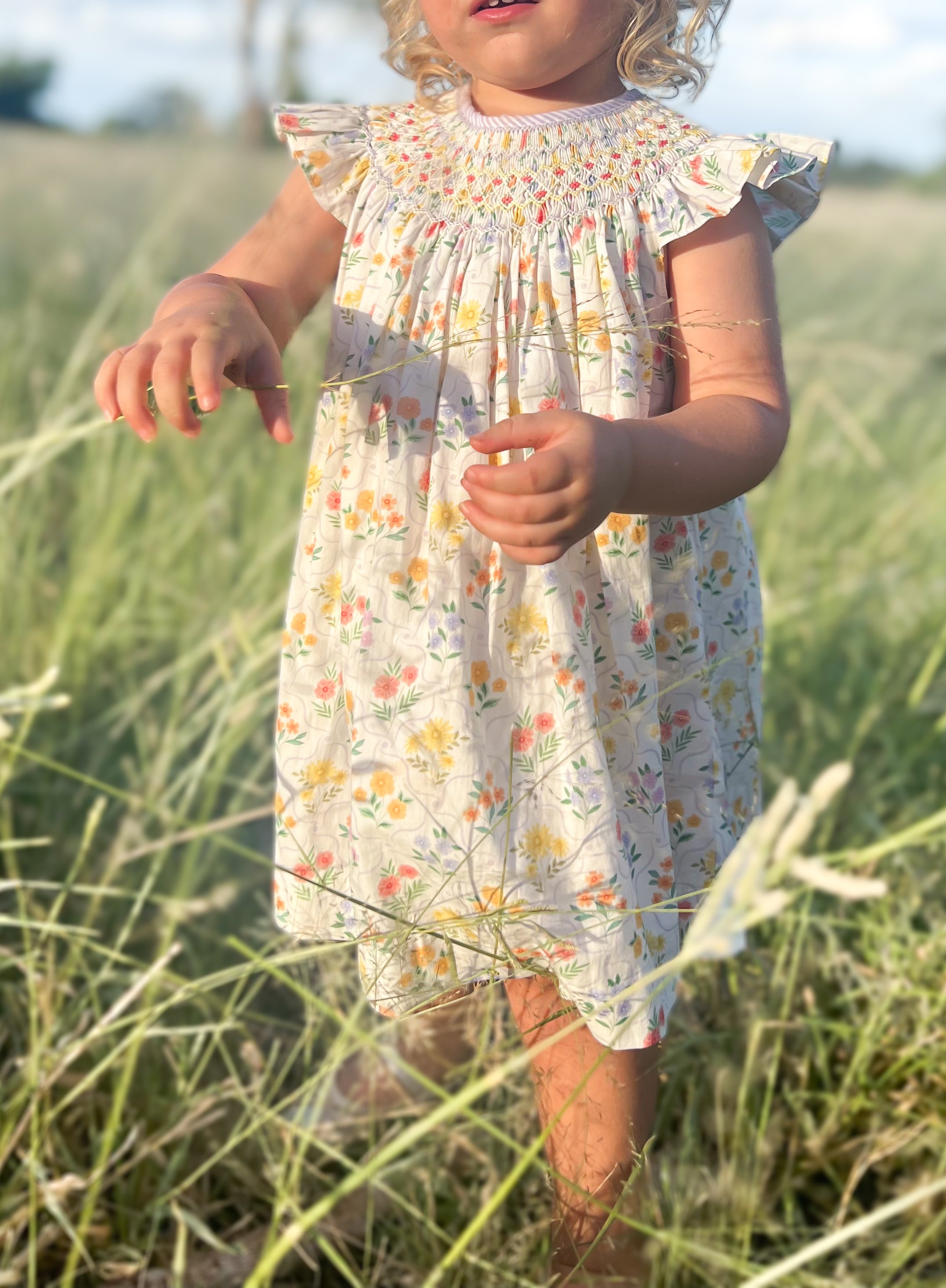 The Smocked Bishop Set - Tiled Floral