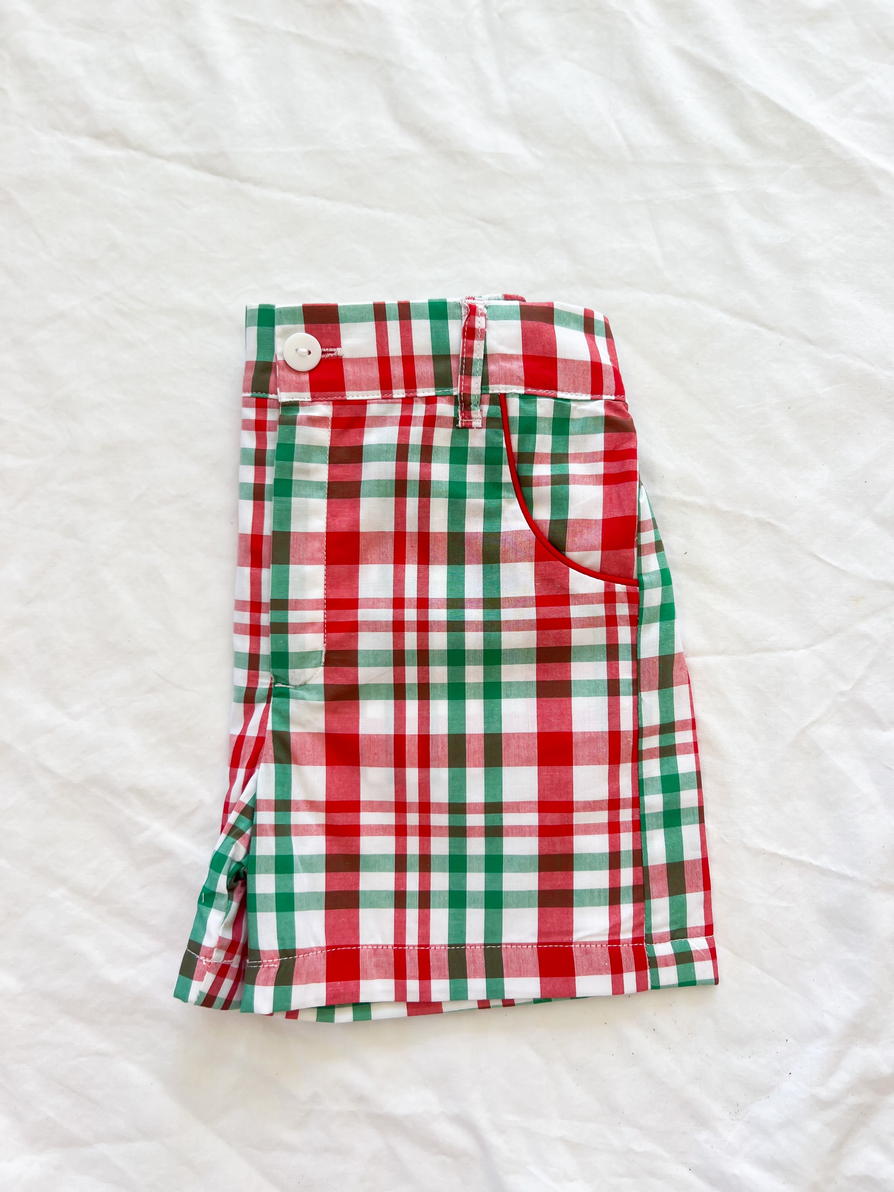 {Sutherby Boys} Gingerbread Plaid Prep Short