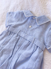 Load image into Gallery viewer, The Belted Smocked Romper - Blue Gingham
