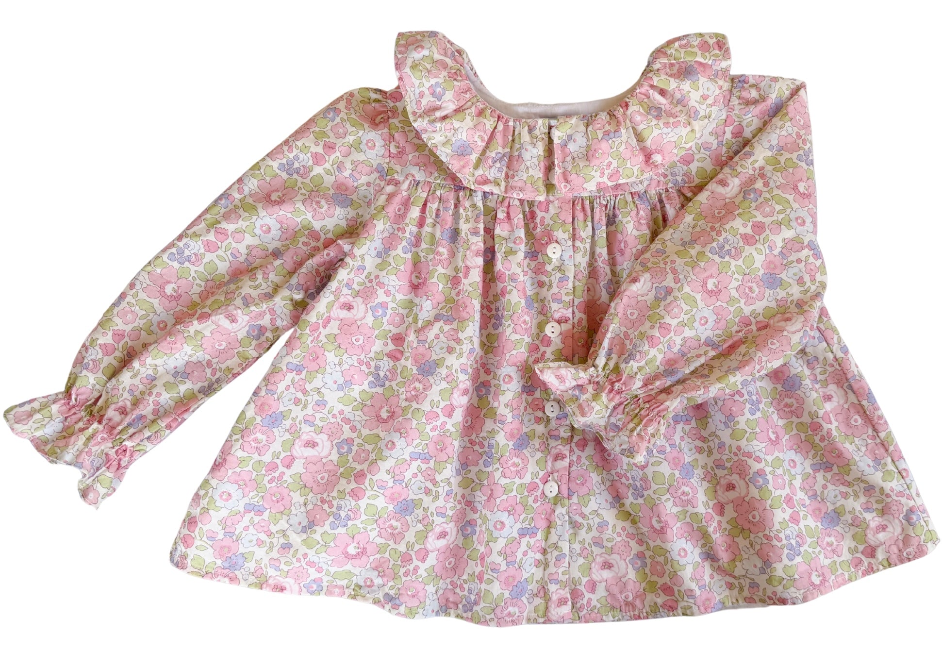 {Sutherby Girls} Flounce Collar Blouse ~ Cottage Petals
