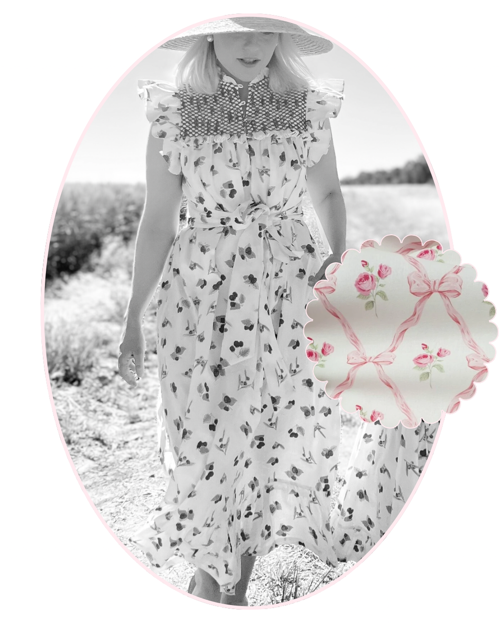 {Sutherby Ladies} 'Annie' ~ Pink Bow Trellis ~ PREORDER