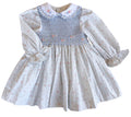 {Sutherby Girls} Signature Smocked Dress ~ Blue Coquette Roses