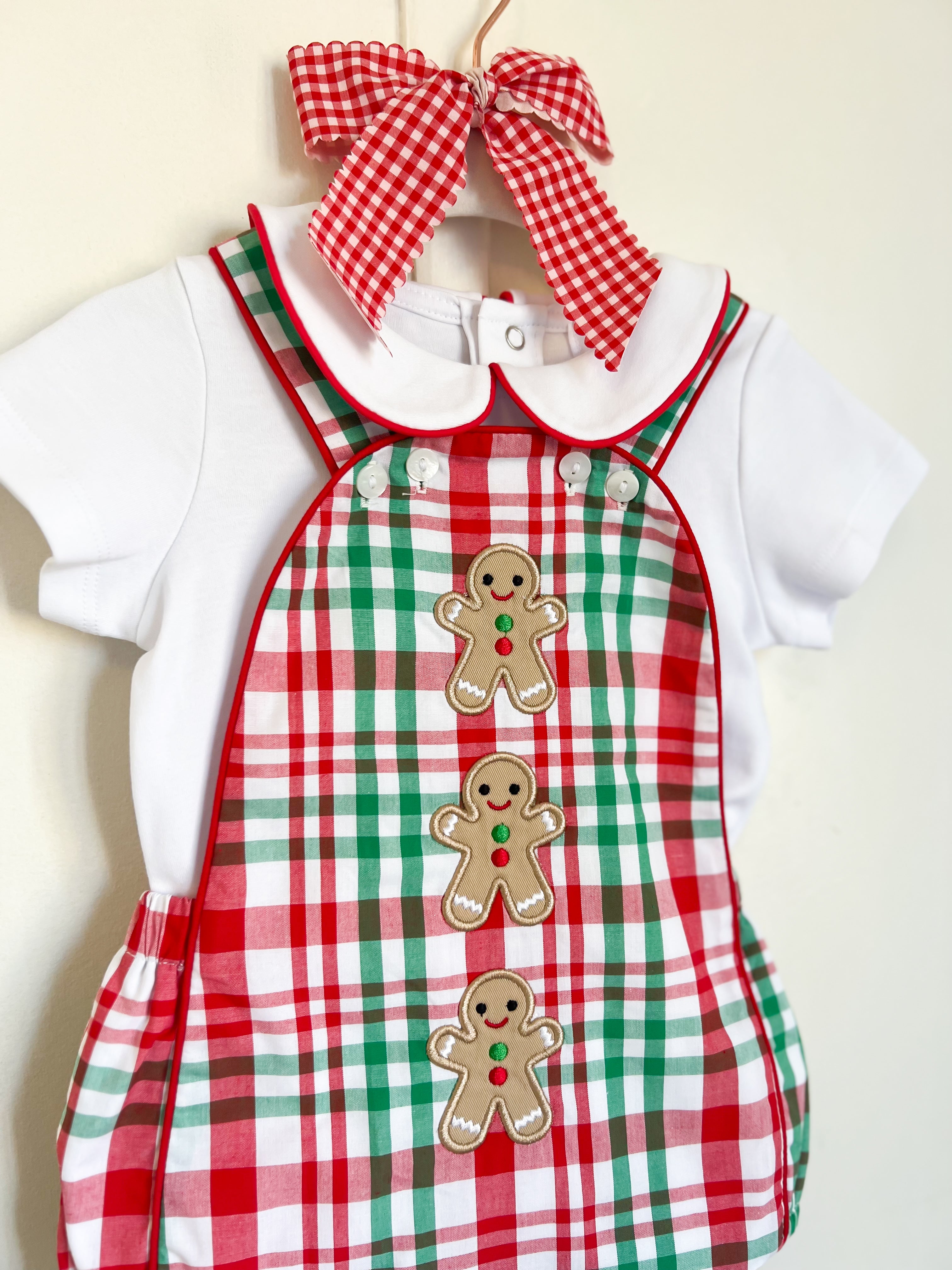 {Sutherby Boys} Gingerbread Plaid Romper