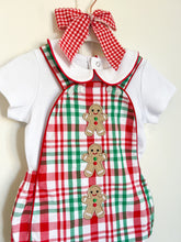 Load image into Gallery viewer, Gingerbread Plaid Romper
