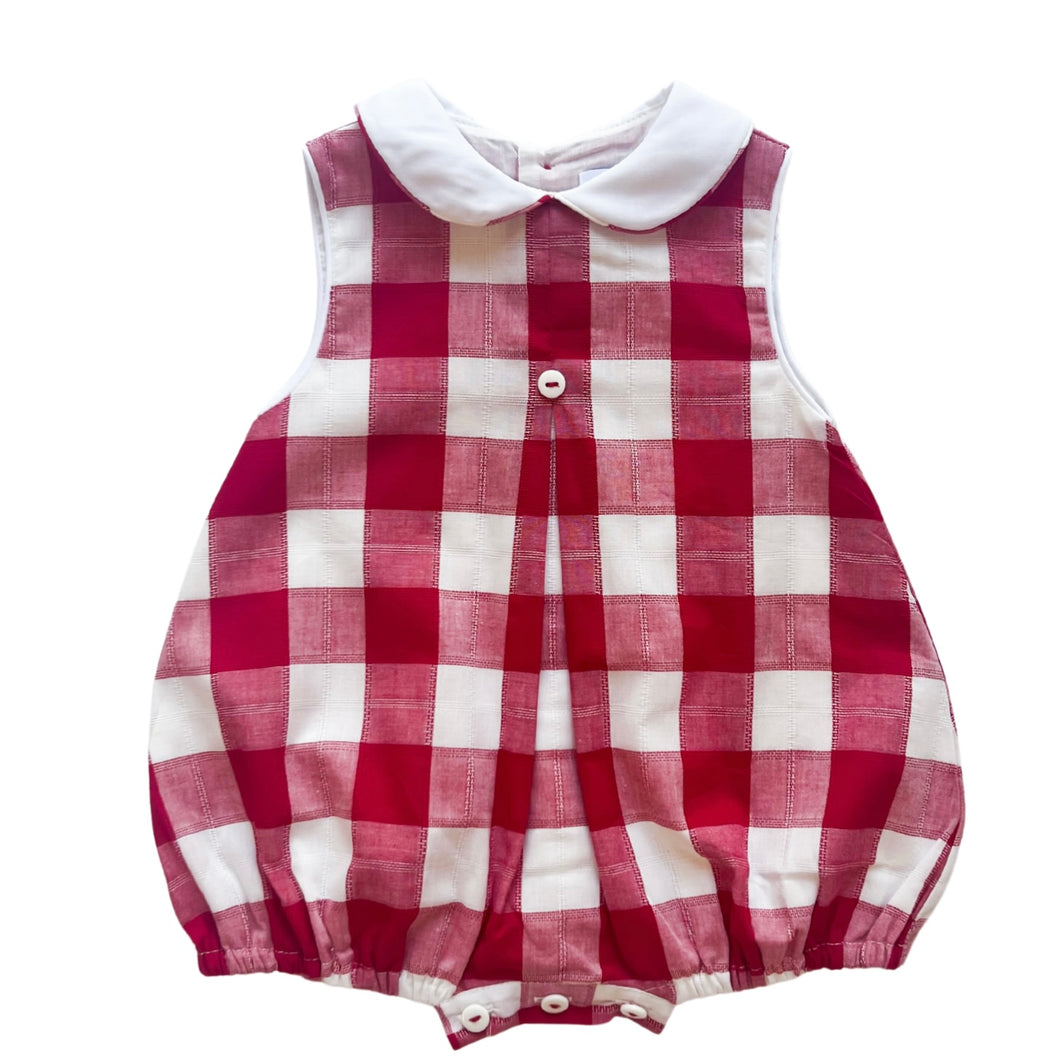 The Collared Romper ~ Heritage Red Gingham