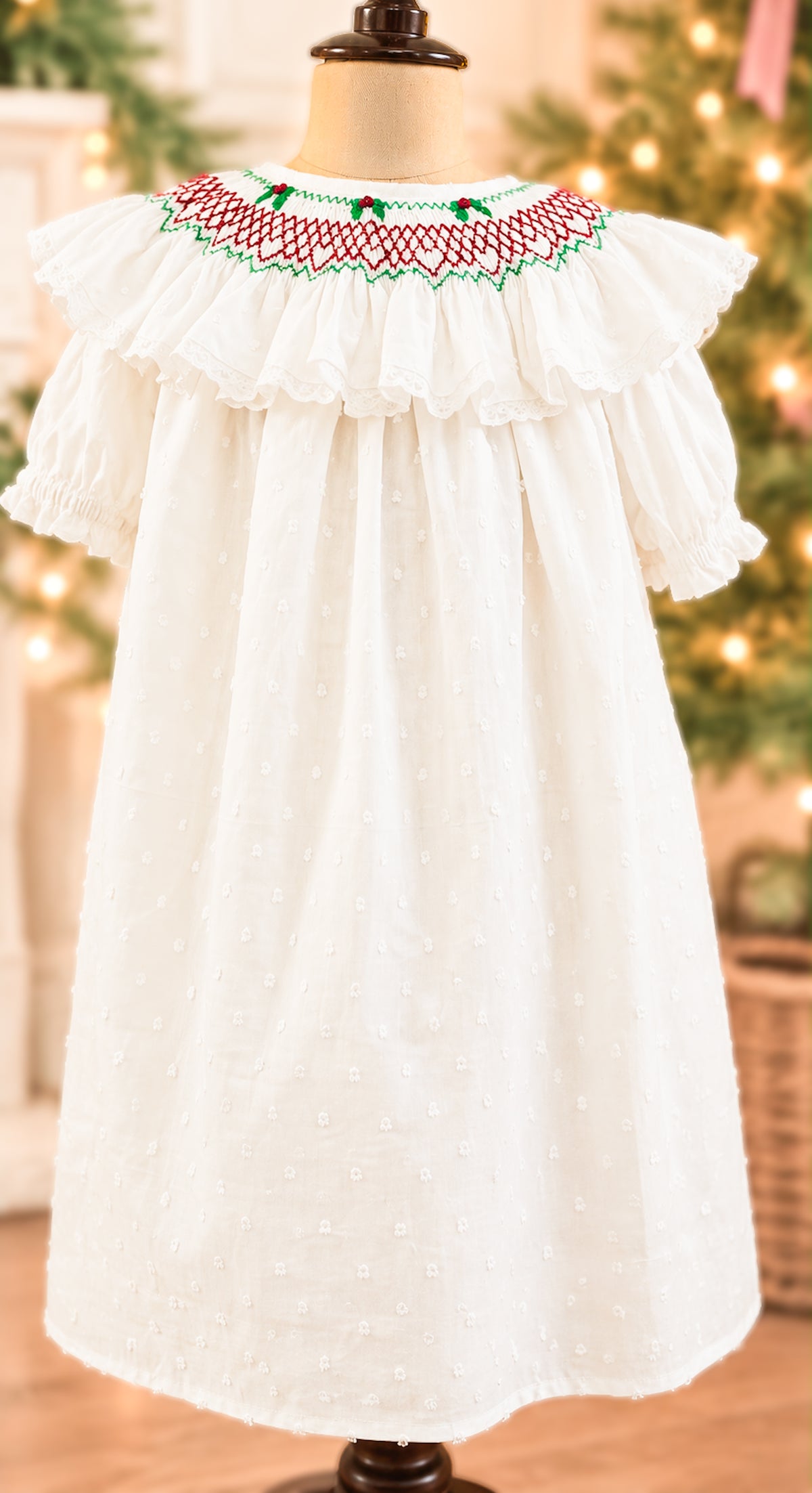 {Sutherby Girls} Bishop Dress ~ White Christmas