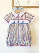 Load image into Gallery viewer, The Smocked Shortie - Seaside Stripe

