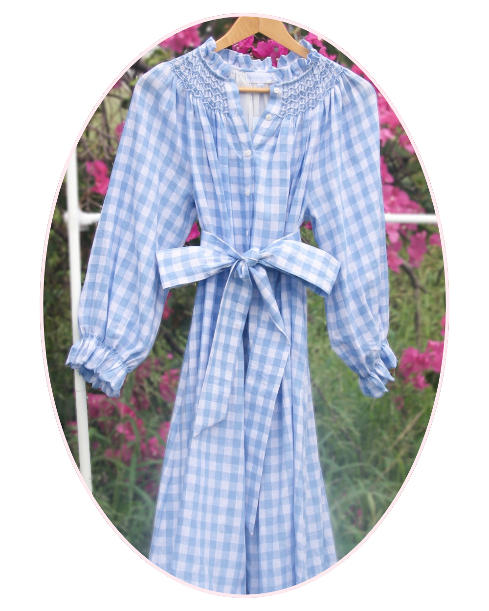 {Sutherby Ladies} 'Madeline' ~ Blue Gingham Linen
