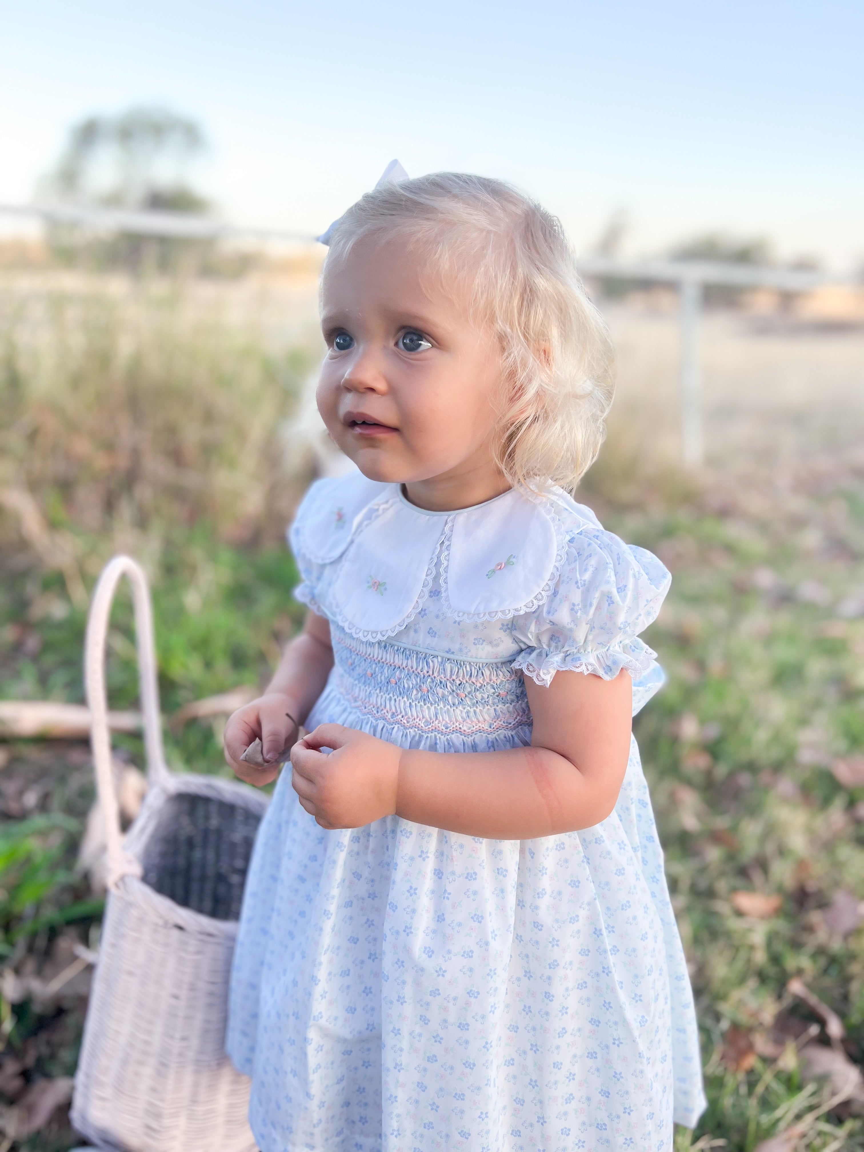 The Petal Collar Smocked Dress - Teacup Floral