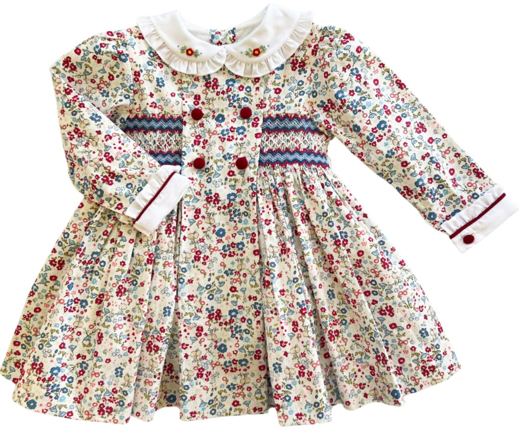 The Smocked Dress - Colourful Carnations