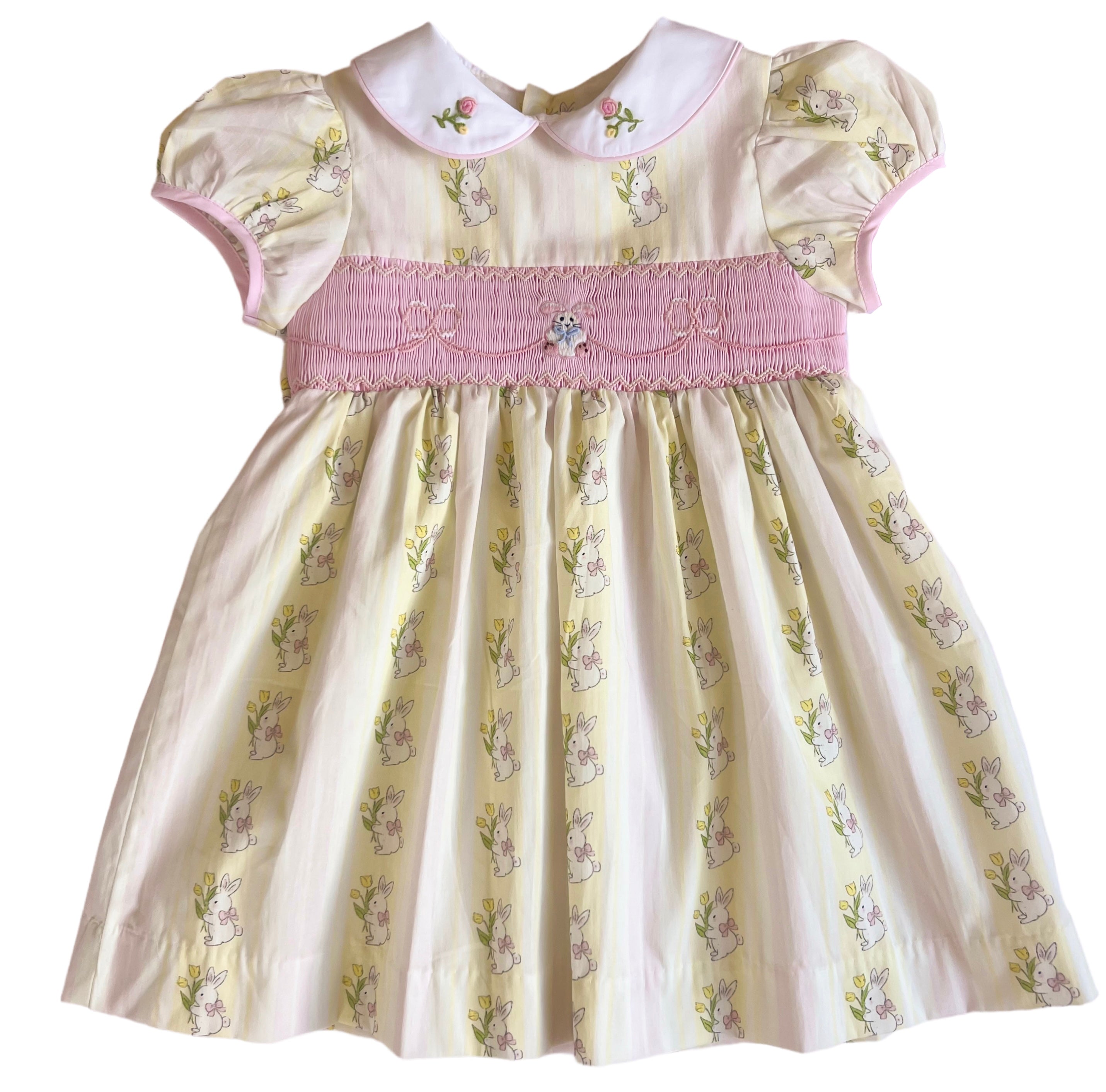 {Sutherby Girls} Signature Smocked Dress - Bunnies & Tulips