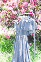 {Sutherby Ladies} 'Bridie' ~ Embroidered Blue Bow Trellis