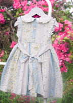 {Sutherby Girls} Embroidered Dress ~ Blue Vintage Patchwork