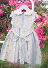 Load image into Gallery viewer, {Sutherby Girls} Embroidered Dress ~ Blue Vintage Patchwork
