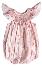 The Smocked Bishop Romper - Vintage Roses