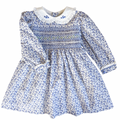 {Sutherby Girls} Signature Smocked Dress ~ Blue Forget Me Nots
