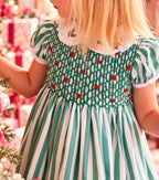 {Sutherby Girls} Signature Smocked Dress ~ Evergreen Stripe