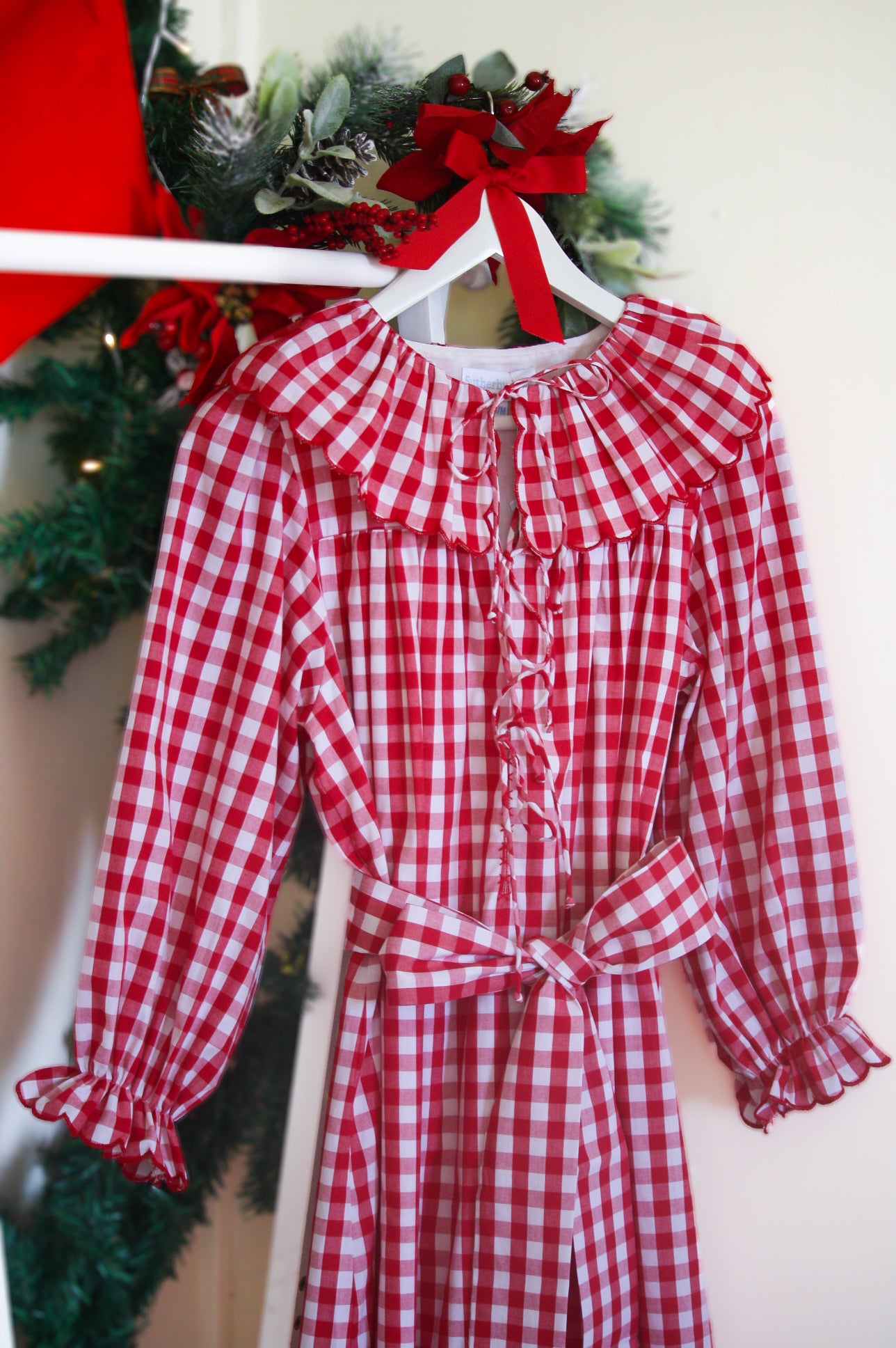 {Sutherby Ladies} Signature ‘Lola' Capelet Dress ~ Classic Red Gingham