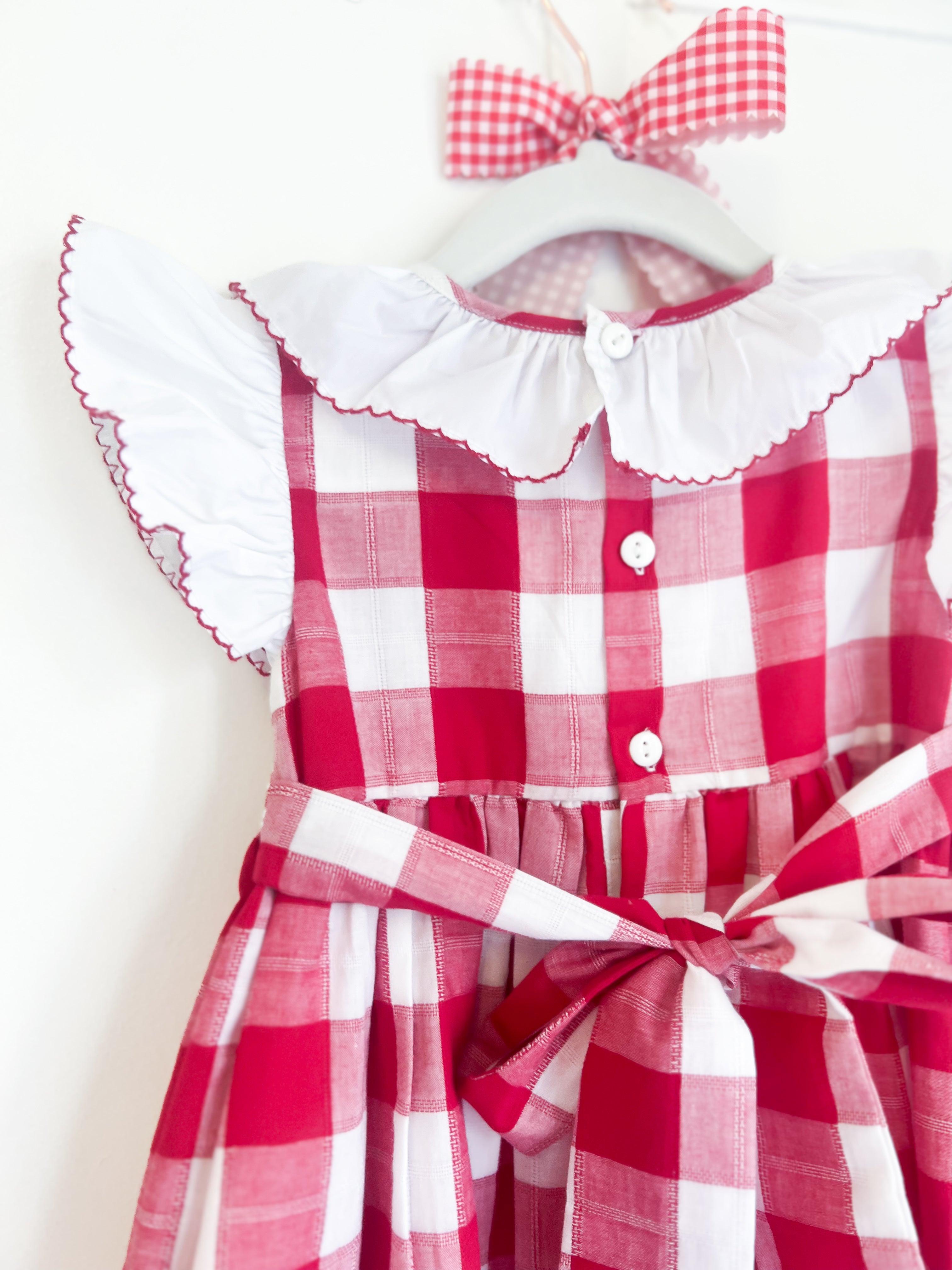 {Sutherby Girls} Signature Smocked Dress - Heritage Red Gingham ~ FARMHOUSE SALE