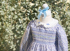 {Sutherby Girls} Signature Smocked Dress ~ Blue Forget Me Nots