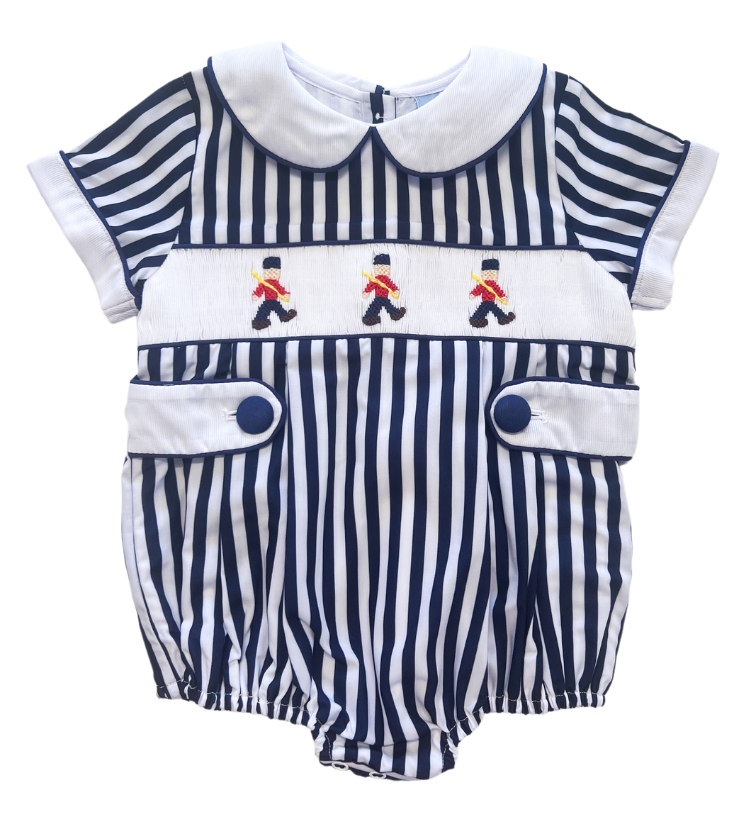 The Smocked Romper - Toy Soldier
