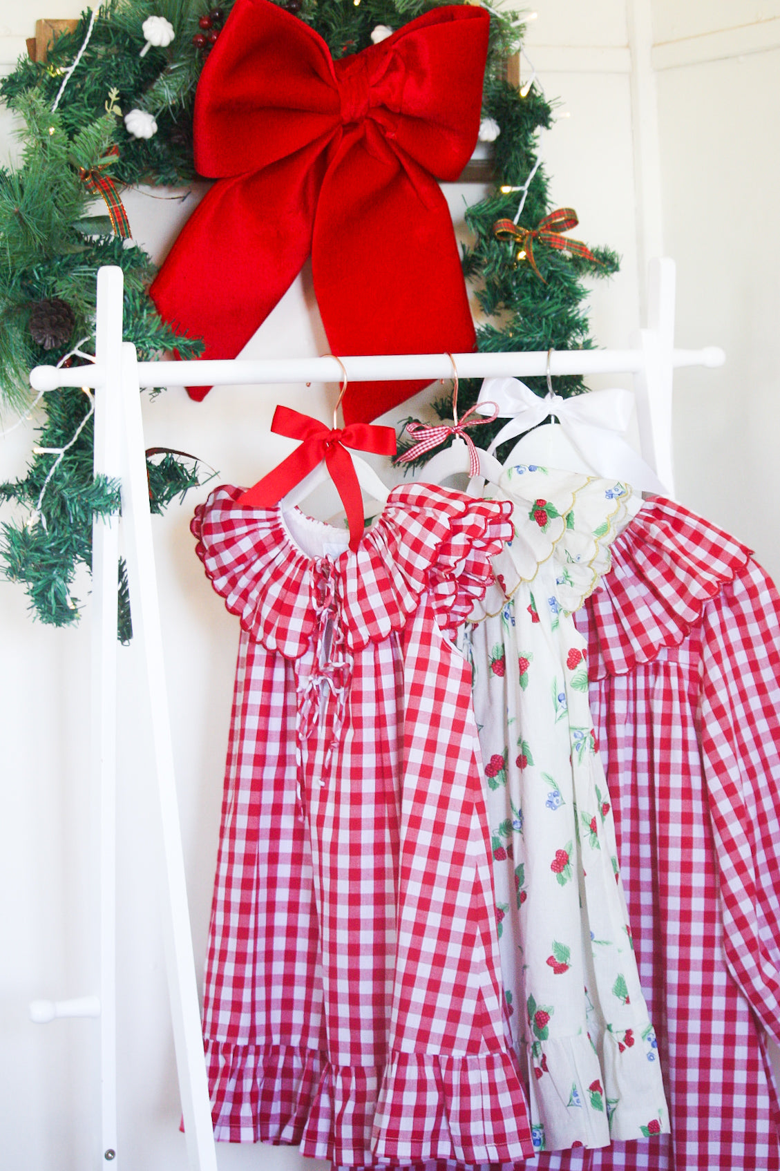 {Sutherby Girls} Signature ‘Mabel' Capelet Daygown ~ Red Picnic Gingham