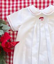 Load image into Gallery viewer, {Sutherby Boys} Signature Smocked Romper ~ Jolly St Nick
