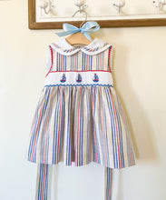 Load image into Gallery viewer, The Smocked Dress - Seaside Stripe

