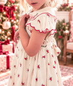 {Sutherby Girls} Signature Smocked Dress ~ Crimson Posy