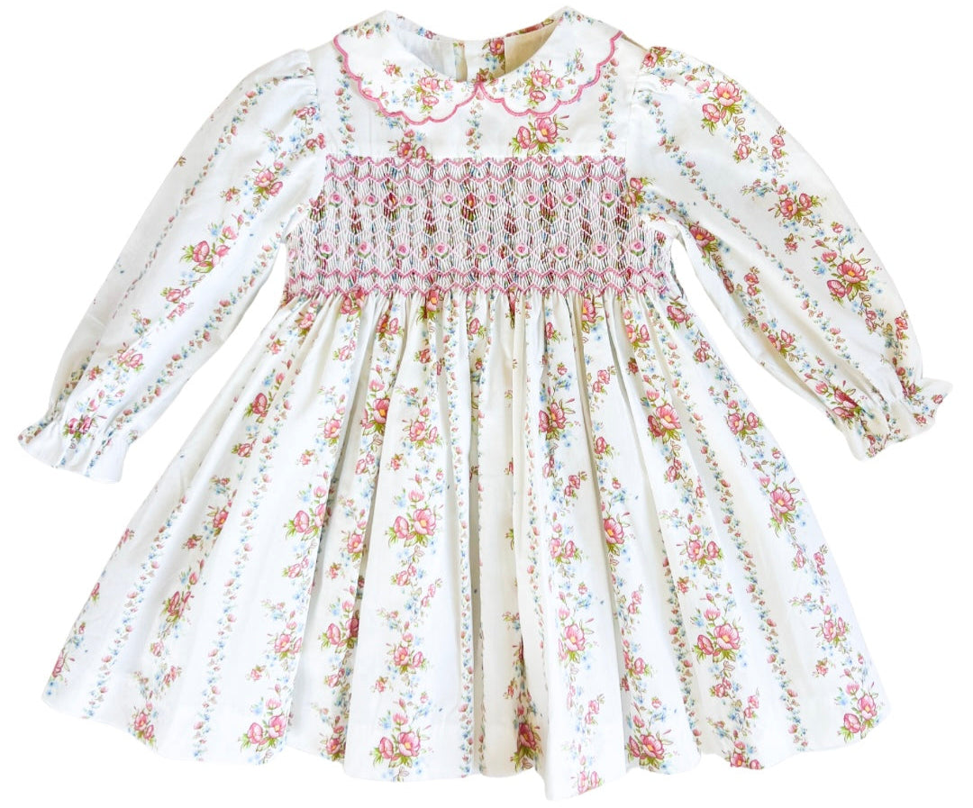 {Sutherby Girls} Signature Smocked Dress ~ Vintage Wallpaper Floral