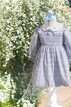 {Sutherby Girls} Signature Smocked Dress ~ Blue Forget Me Nots