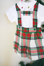 {Sutherby Boys} Signature Suspender Shorts ~ Christmas Fair Tartan