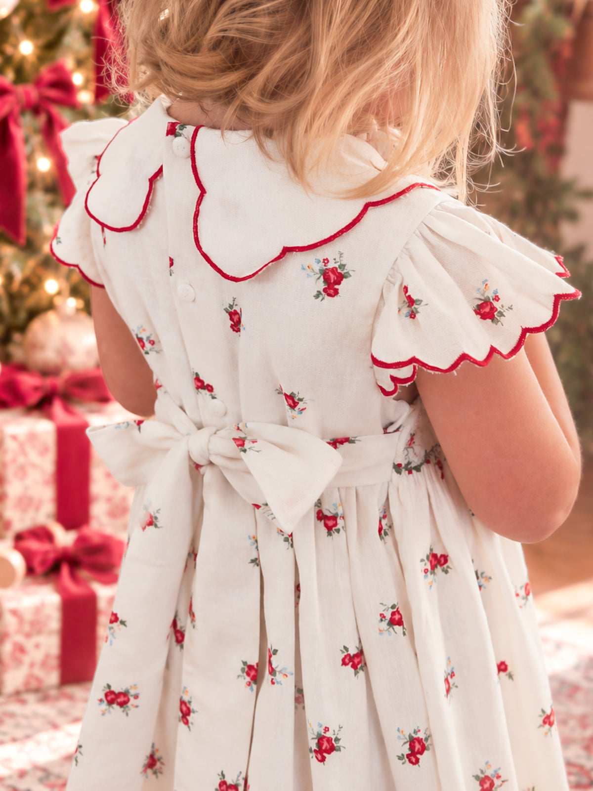 {Sutherby Girls} Signature Smocked Dress ~ Crimson Posy