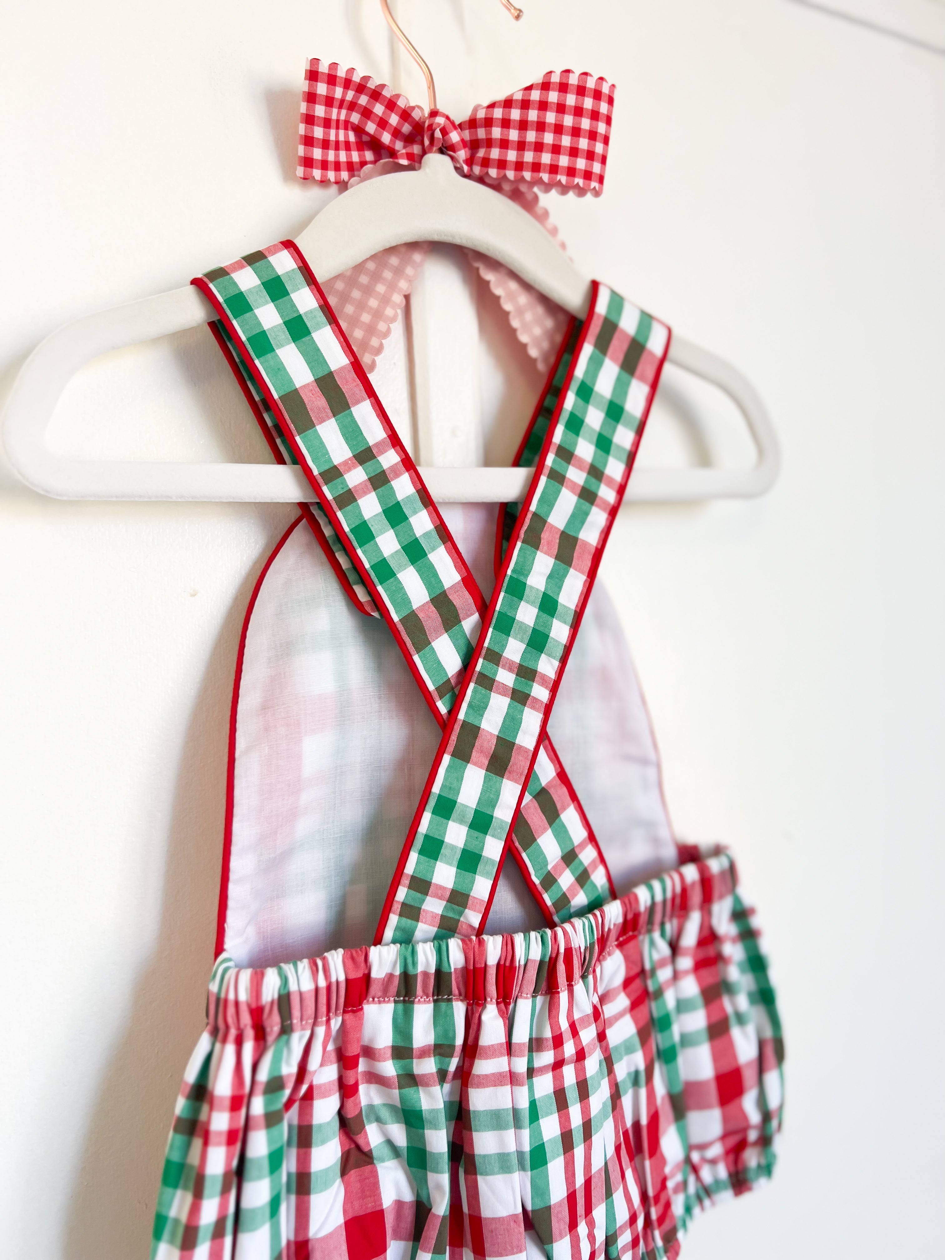 {Sutherby Boys} Gingerbread Plaid Romper