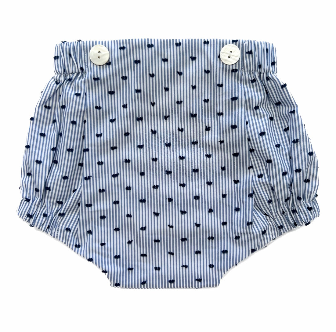 Unisex Bloomers ~ Navy Striped Swiss Dot