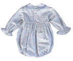 {Sutherby Girls} Signature Smocked Romper ~ Blue Coquette Roses