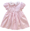 Pastel Pink Striped Embroidered Dress