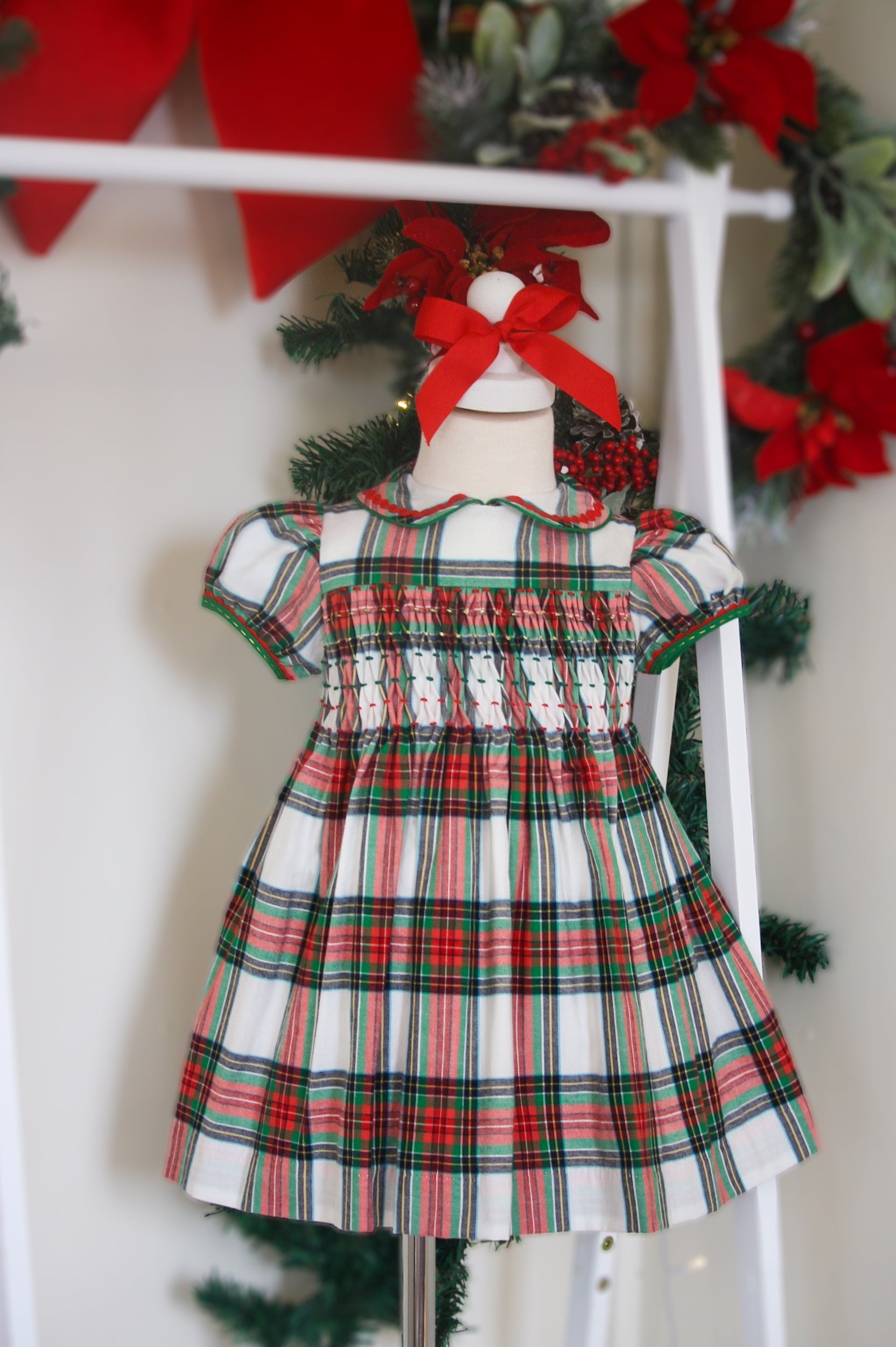 {Sutherby Girls} Signature Smocked Dress ~ Christmas Fair Tartan