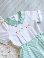 {Sutherby Boys} Signature Button Set - Mint Plaid w/ Heirloom Carrots