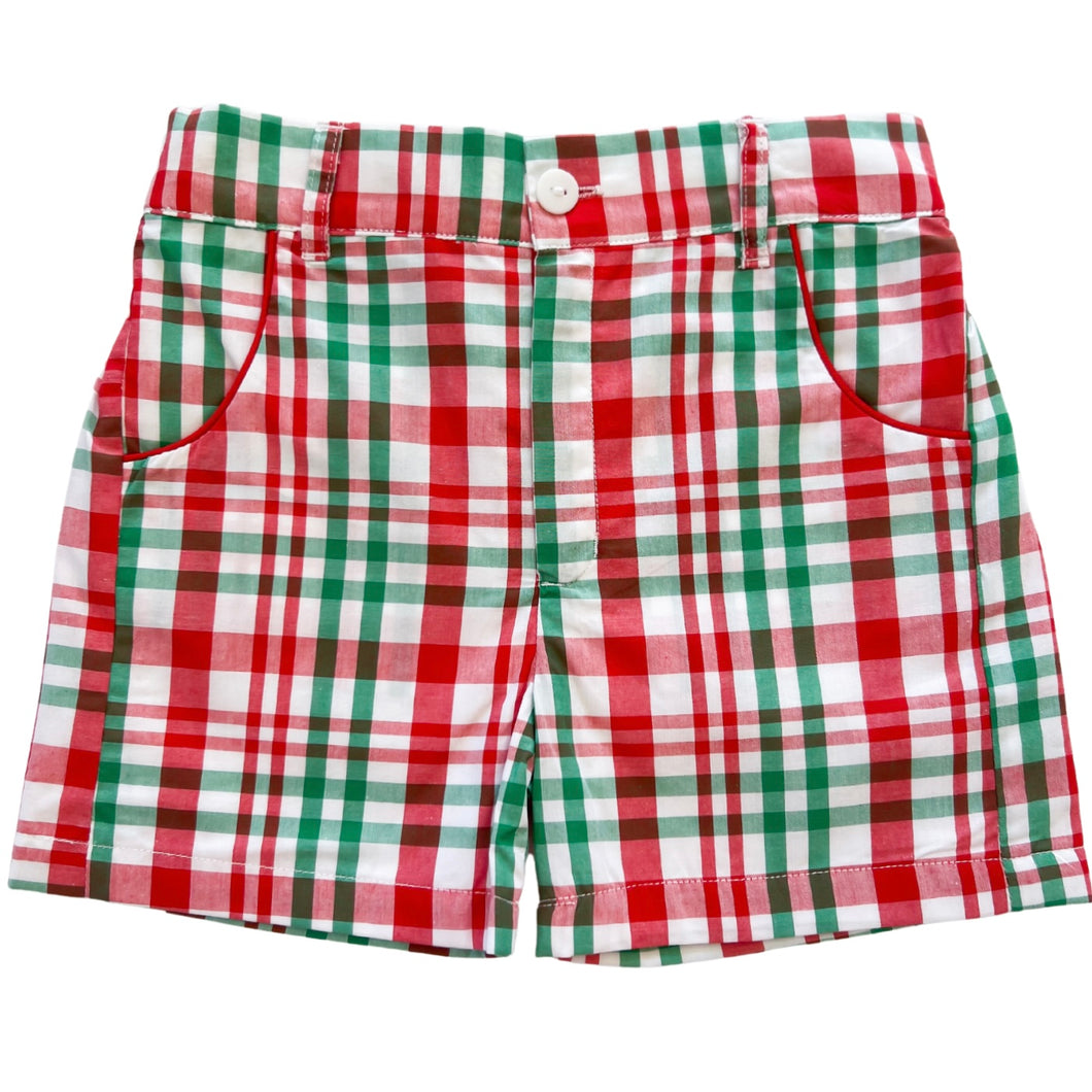 Gingerbread Plaid Prep Short ~ PREORDER