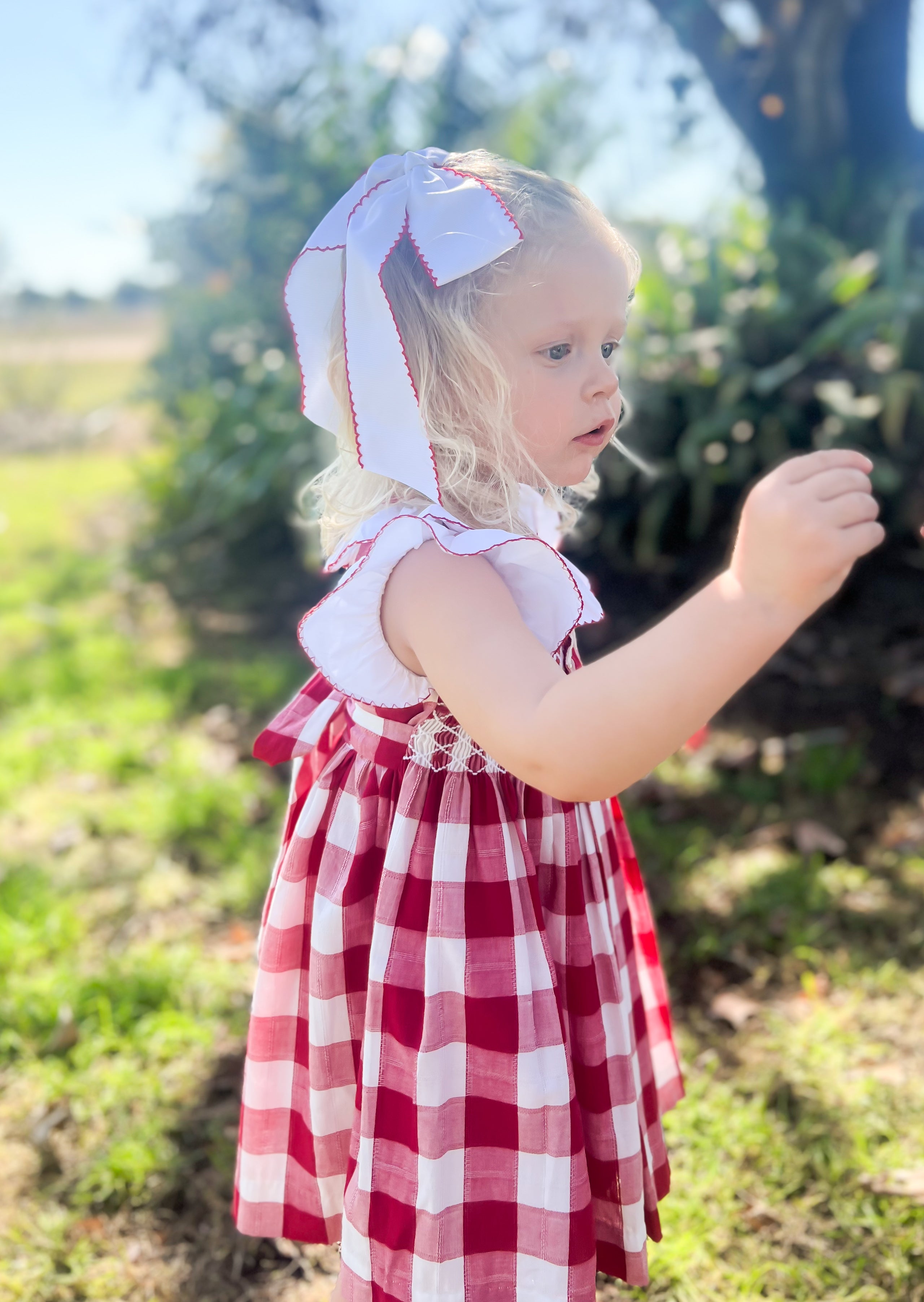 {Sutherby Girls} Signature Smocked Dress - Heritage Red Gingham ~ FARMHOUSE SALE