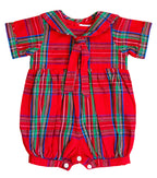 {Sutherby Boys} Vintage Sailor Romper ~ Ashcombe Tartan