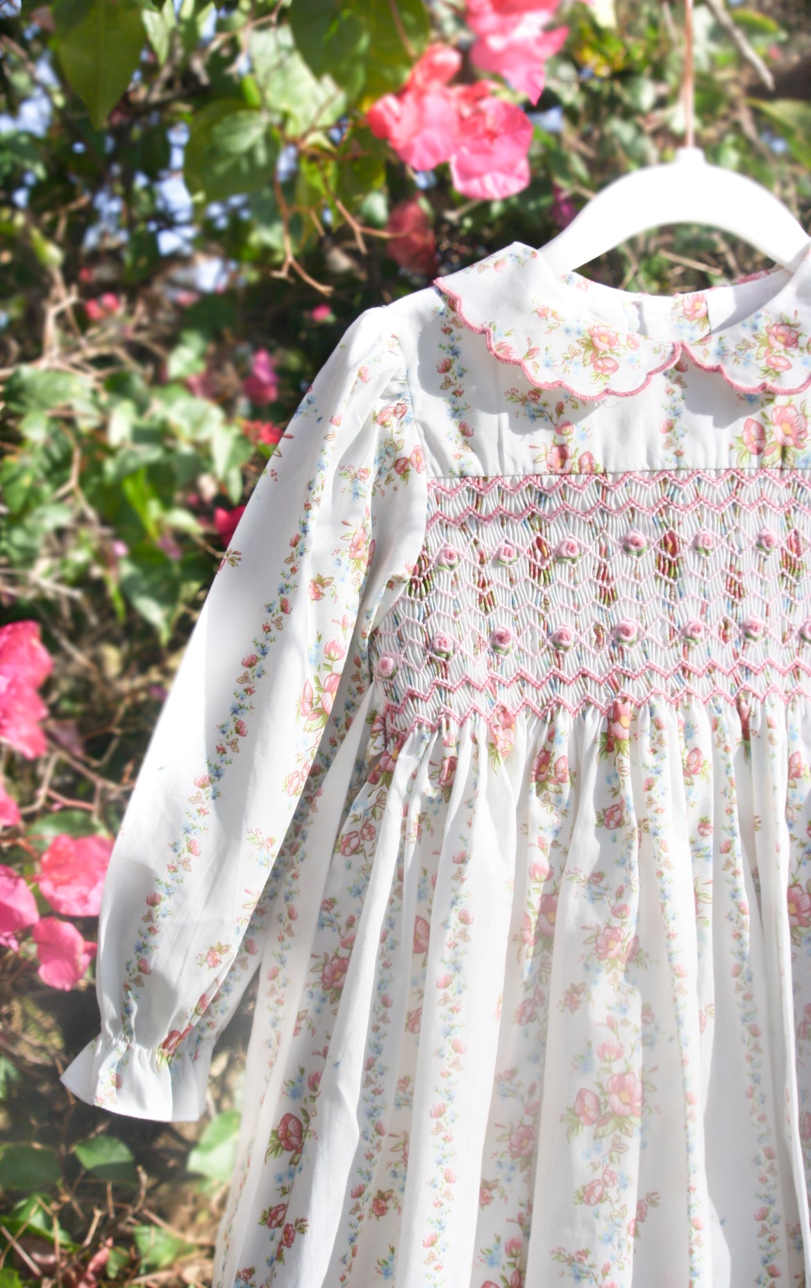 {Sutherby Girls} Signature Smocked Dress ~ Vintage Wallpaper Floral